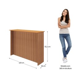 Bancada Ripada 120cm para 2 ou 4 Pessoas Realeza - 6
