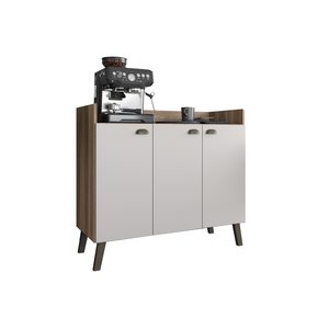 Buffet 0,90 Compacto Moderno com Excelente Organização - Naturale / Off White