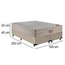 Cama Box King Bipartido Suede + Colchão Ortobom Airtech Molas Ensacadas 193x203x65 Bege - 3
