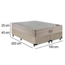 Ver imagem 3 de Cama Box King Bipartido Suede + Colchão Ortobom Airtech Molas Ensacadas 193x203x65 Bege