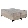 Cama Box King Bipartido Suede + Colchão Ortobom Airtech Molas Ensacadas 193x203x65 Bege - 1