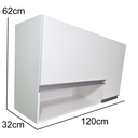 Ver imagem 2 de Armário Aéreo 120cm Lavanderia 3 Portas de Parede Montado Cor:branco