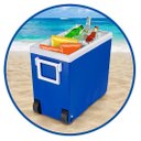 Ver imagem 3 de Cooler Térmico Prático com Rodinhas 32 Litros Azul Arqplast