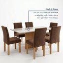 Ver mais imagens de Conjunto de Mesa 6 Lugares Carol com Vidro 160x80cm e Cadeiras Espanha Cinamomo Off White