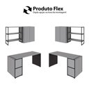 Ver mais imagens de Escrivaninha 1,5m C/ Balcão Lateral Armário Aéreo e Nicho F5 Cor:cinza Sagrado com Preto