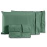 Jogo de Cama Lençol Mônaco Fitado com Fronhas King 04 Peças - Tecido Listrado Percal 300 Fios Acetin - 1