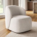 Ver imagem 4 de Poltrona Giratória Orgânica para Sala Living Heidy F04 Bouclê Bege - Lyam Decor