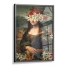 Quadro Decorativo Abstrato Mona Lisa Rosto com Flores-34x49Cm - 1