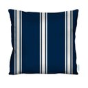 Ver imagem 1 de Capa de Almofada Decorativa Azul Listra Branca para Sofá- 45x45cm