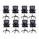 Ver imagem 1 de Kit 08 Cadeiras Escritório Rodizio Office Bytes Preto