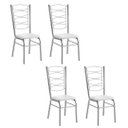 Ver imagem 1 de Conjunto 4 Cadeiras Support Cromadas com Reforço Tubo Grosso Suporte 150 Kgs Cozinha,restaurante,sal