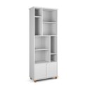 Ver imagem 2 de Livreiro / Multiuso Ta 2 Portas + 8 Nichos para Organização Cor Branco Acetinado