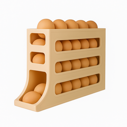 Organizador para Ovos com Suporte Rolante Bege - 1