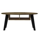 Ver imagem 1 de Mesa de Centro Tampo Oval 2 Nichos 100 Cm Pinho Preto Arly