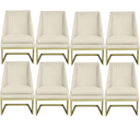 Ver imagem 1 de Kit 08 Cadeiras Para Sala De Jantar Ana Base de ferro Suede Bege - D'Classe Decor