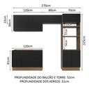 Ver imagem 4 de Armário de  Cozinha Completa 270cm Rustic/Preto Agata Madesa 08