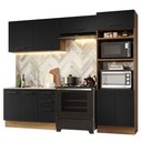 Ver imagem 3 de Armário de  Cozinha Completa 270cm Rustic/Preto Agata Madesa 08