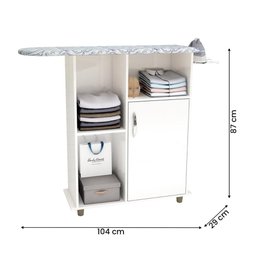 Tábua de Passar Roupa Miami com 1 Porta e Nicho Branco - 4