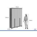 Ver imagem 3 de Guarda Roupa 4 Portas 2g c/Pés Alonzo Lopas Branco