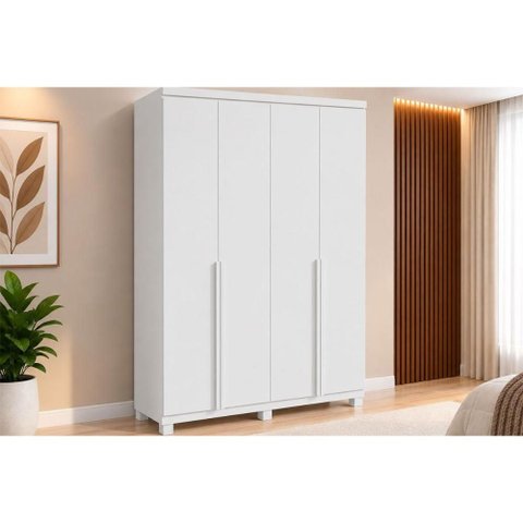 Guarda Roupa 4 Portas 2g c/Pés Alonzo Lopas Branco