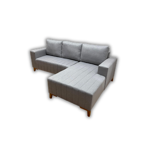 Sofá 3 Lugares 2,30 M Linho Cinza A230 Chaise Lisboa