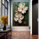 Ver imagem 1 de Quadro Decorativo Floral Luxo Petúnia em Moldura Caixa TaColado Moldura Trad 1cm Madeira Escura com 