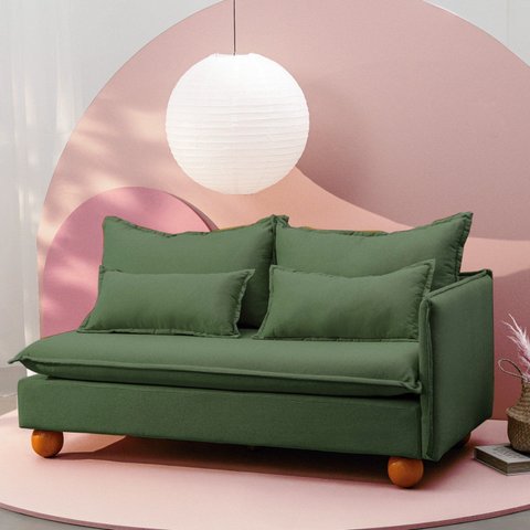 Sofá Modular 2 Lugares Braço Lateral com Pé Bolinha Sôma CabeCasa MadeiraOriginals