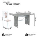 Ver imagem 3 de Conjunto Sala de Jantar com 4 Cadeiras Lara Branco/Bege/Granito