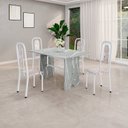 Ver imagem 1 de Conjunto Sala de Jantar com 4 Cadeiras Lara Branco/Bege/Granito