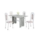 Ver imagem 2 de Conjunto Sala de Jantar com 4 Cadeiras Lara Branco/Bege/Granito