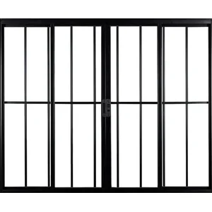 Vitro de Aluminio 4 Folhas com Grade Linha Leve:1,00 X 1,50/preto