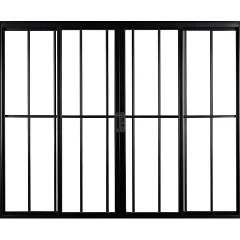 Vitro de Aluminio 4 Folhas com Grade Linha Leve:1,00 X 1,50/preto