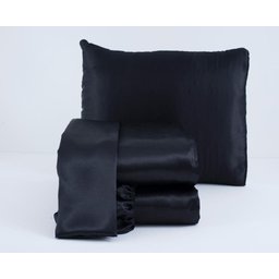 Lençol Avulso Queen sem Elástico Lençol de Cima Cetim Charmousse Preto - 1