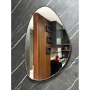 Ver imagem 4 de Espelho Orgânico com Alça de Couro Sintético com 45x70 Decoração Banheiro Sala:marron