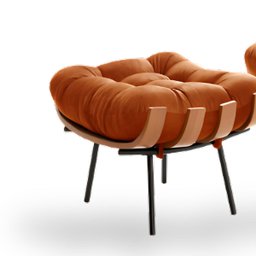 Poltrona Costela com Puff Coral Vivaro Decor Suede Terracota - 5