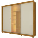 Ver imagem 5 de Guarda Roupa Casal Platinum LED 100% MDF Naturale Off White - Gelius