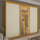 Ver imagem 1 de Guarda Roupa Casal Platinum LED 100% MDF Naturale Off White - Gelius