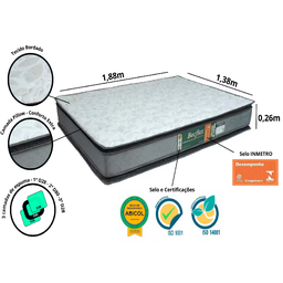 Colchão Espuma Becflex Titan Pillow Casal 1,38 M Firme - 2