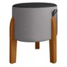 Puff Decorativo Luxo Couro Cinza/preto - 2