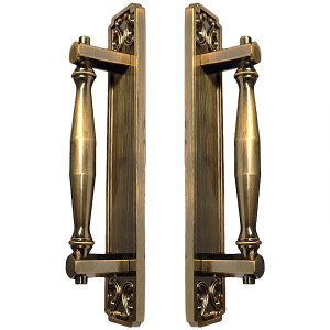Puxador Duplo Strauss 250mm Café Antigo Porta Pivotante Correr Passagem Madeira Vidro  Rústico