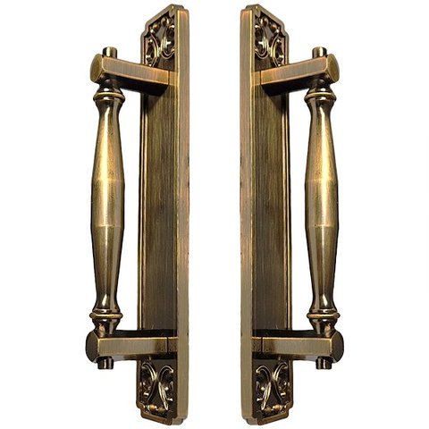 Puxador Duplo Strauss 250mm Café Antigo Porta Pivotante Correr Passagem Madeira Vidro  Rústico