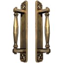 Ver imagem 1 de Puxador Duplo Strauss 250mm Café Antigo Porta Pivotante Correr Passagem Madeira Vidro Rústico