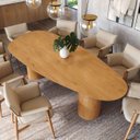 Ver imagem 2 de Mesa de Jantar Orgânica Breeze 2,70 X 1,20m 10 Lugares Cor Mel Lâmina Natural de Madeira
