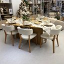 Ver imagem 4 de Mesa de Jantar Orgânica Breeze 2,70 X 1,20m 10 Lugares Cor Mel Lâmina Natural de Madeira