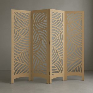 Biombo Divisória Mdf 1,80x2,40m - 4 Folhas Desmontável com Kit Montagem