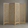 Biombo Divisória Mdf 1,80x2,40m - 4 Folhas Desmontável com Kit Montagem - 1