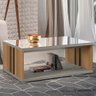 Conjunto Aparador e Mesa de Centro Espelhado Luxe L06 Amêndoa/Titânio - Mpozenato - 3