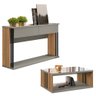 Conjunto Aparador e Mesa de Centro Espelhado Luxe L06 Amêndoa/Titânio - Mpozenato - 1