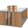 Conjunto Aparador e Mesa de Centro Espelhado Luxe L06 Amêndoa/Titânio - Mpozenato - 6