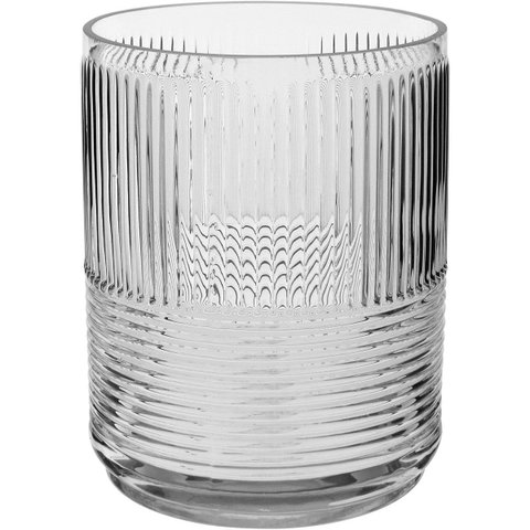 Vaso Decorativo de Vidro Transparente 15x12x12cm Enfeite Sala Mesa Estante